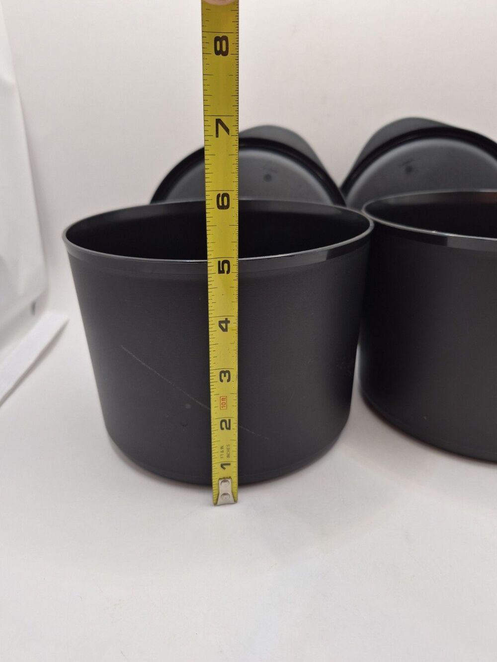 Tupperware Basic Black Round Stacking Canisters 2.1L Lot Of 2 #8559A - Picture 15 of 16